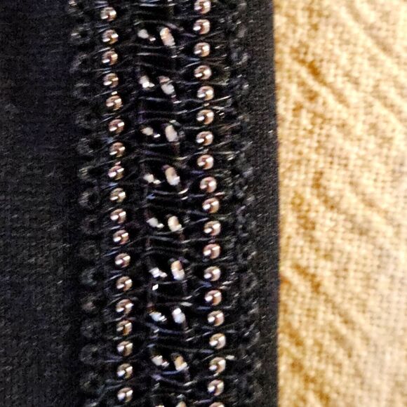 INC International Concepts Black Stretch Wide Waistband Beaded Pull On Leggings - Picture 6 of 13